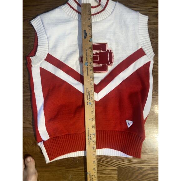 Varsity Red and White Sleeveless Sweater - Picture 8 of 8